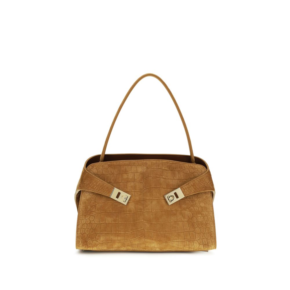 Ferragamo Beige Goatskin Hug Soft Shoulder Bag