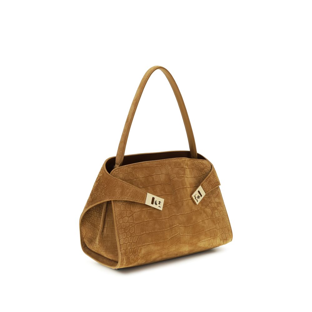 Ferragamo Beige Goatskin Hug Soft Shoulder Bag