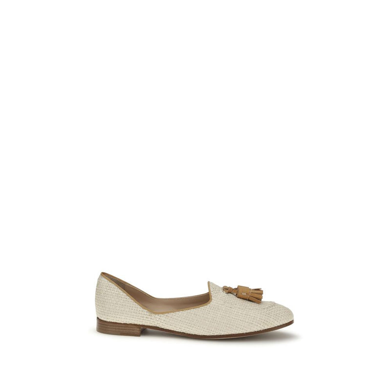 Fratelli Rossetti Beige Raffia Slip-On Loafers for Women