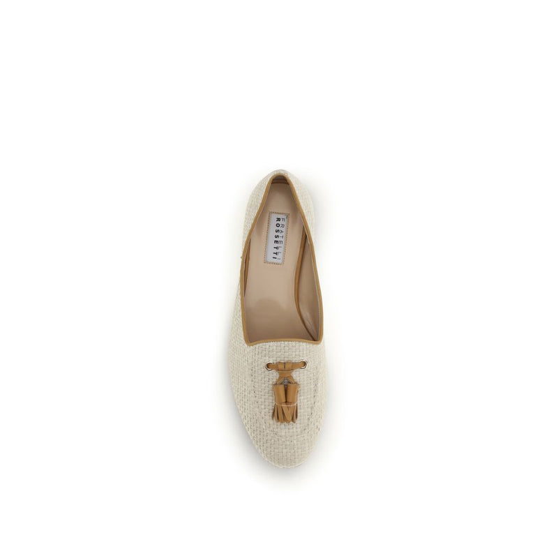 Fratelli Rossetti Beige Raffia Slip-On Loafers for Women