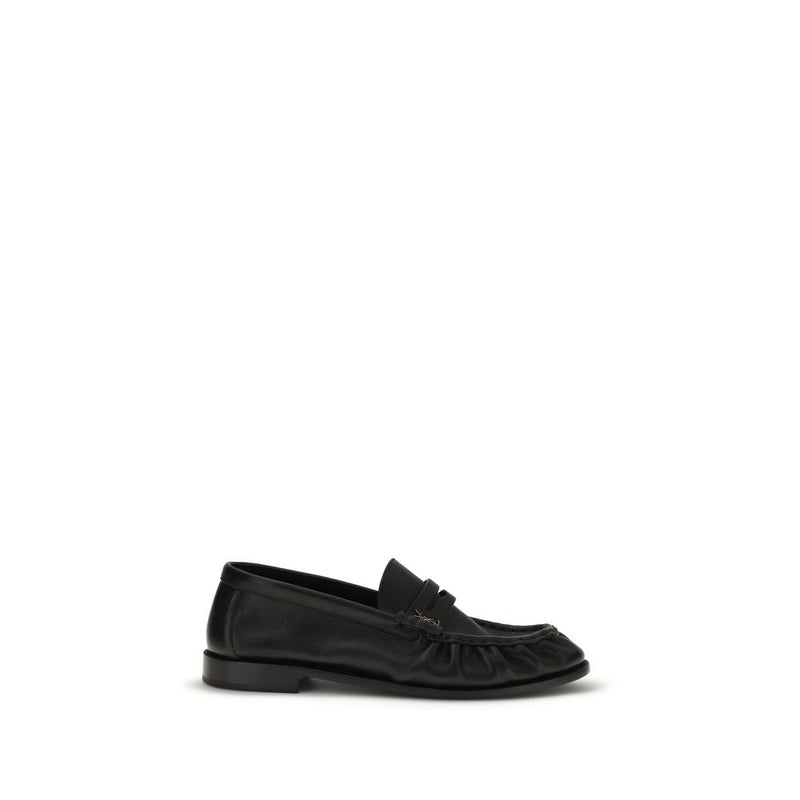 Mocassins à enfiler Saint Laurent en cuir de veau noir Bos Taurus