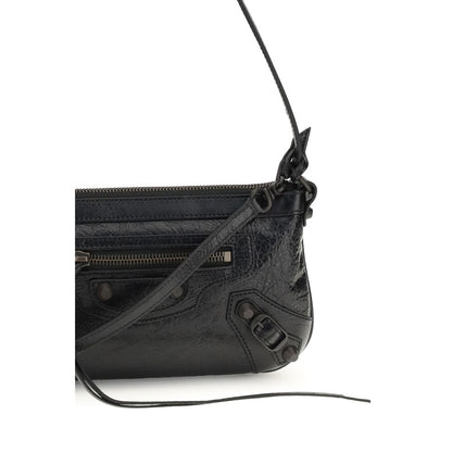 Balenciaga Black Lamb Ovis Aries Aries Shoulder Bag