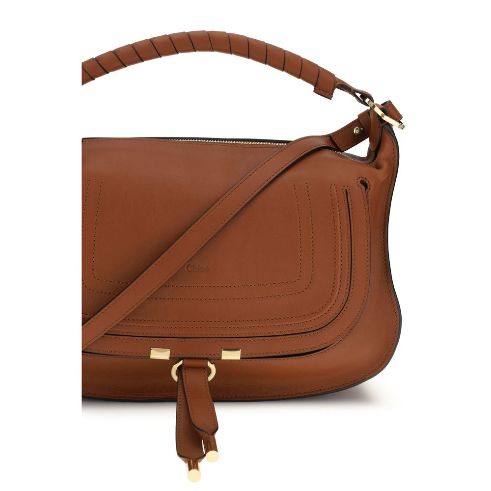 Chloé Marcie Small Brown Calf Leather Shoulder Bag
