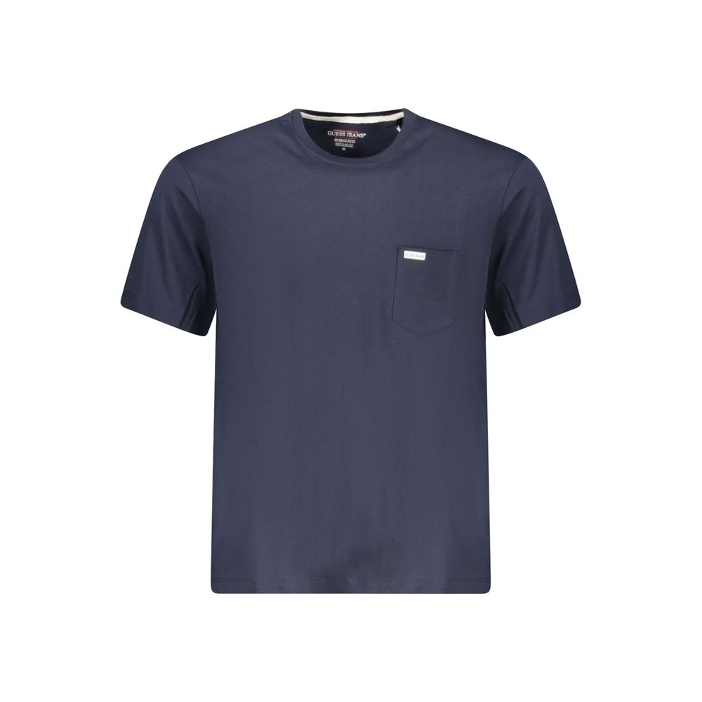 Guess Jeans Heren T-shirt van blauw biologisch katoen