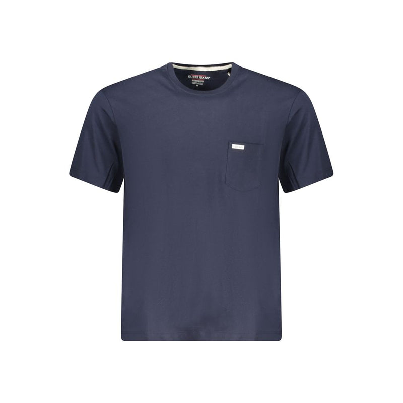Guess Jeans Heren T-shirt van blauw biologisch katoen