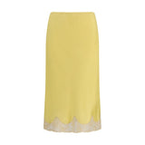 Saint Laurent Bicolor Silk Midi Skirt - Elegance Redefined
