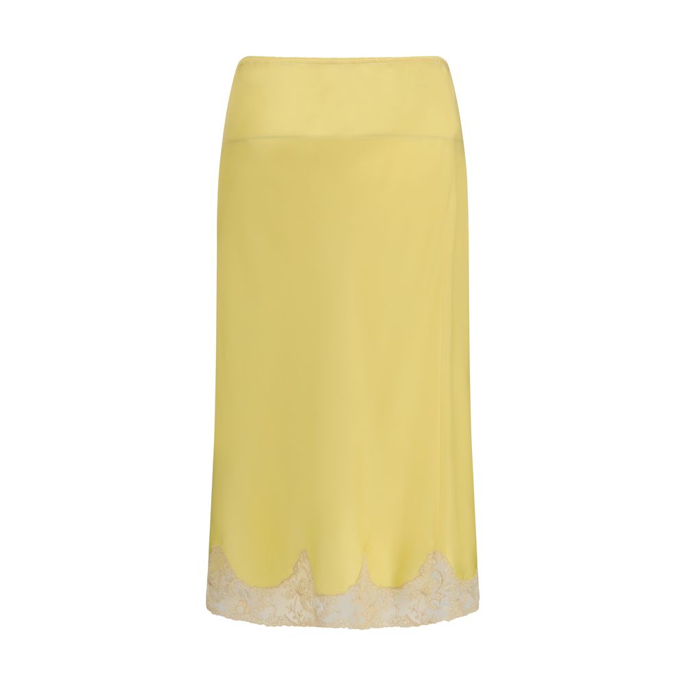 Saint Laurent Bicolor Silk Midi Skirt - Elegance Redefined