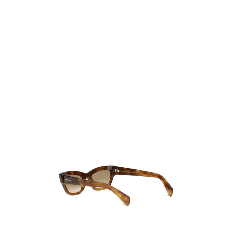 Alexander McQueen Brown Acetate Cat-Eye Sunglasses