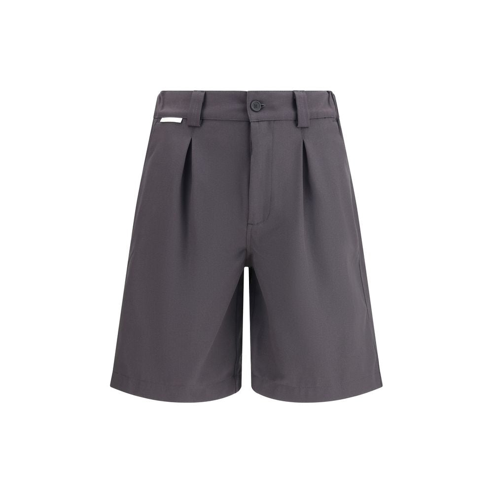 GR10K Gray Cotton Bermuda Shorts - Regular Fit