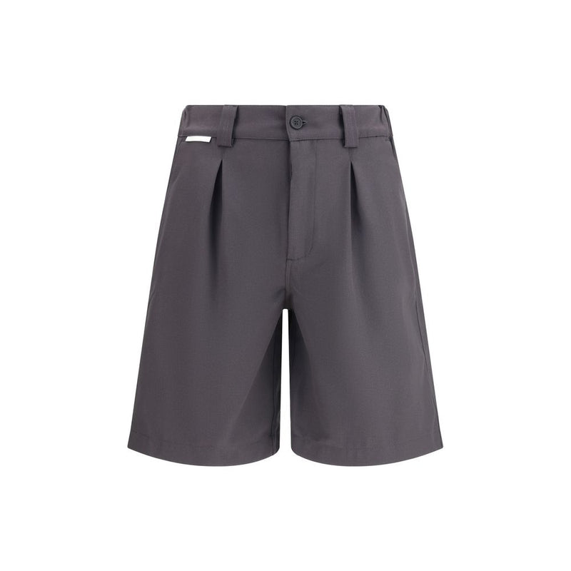 GR10K Gray Cotton Bermuda Shorts - Regular Fit