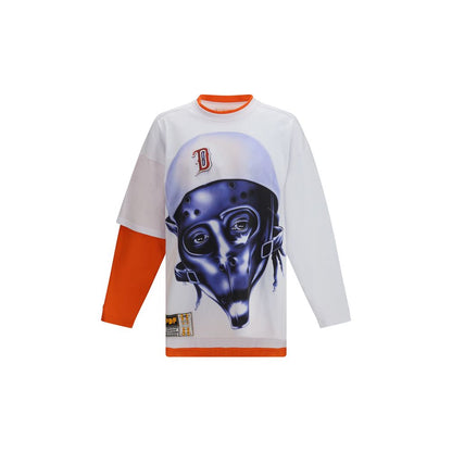 T-shirt manches longues en coton blanc PDF Channel
