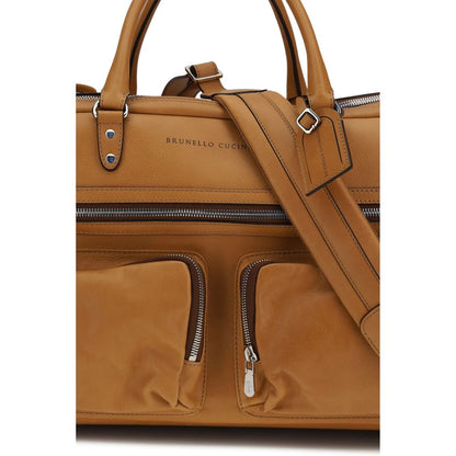 Brunello Cucinelli Bruin Kalfsleer Bos Taurus Bagage En Reistas