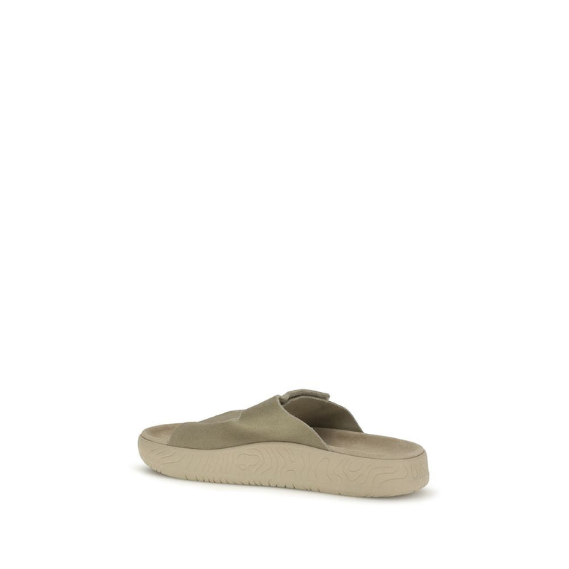 Veja Beige Calf Leather Bos Taurus Flat Sandals for Women