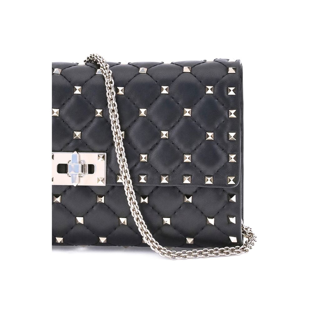 Sac bandoulière Valentino Garavani en agneau noir Ovis Aries