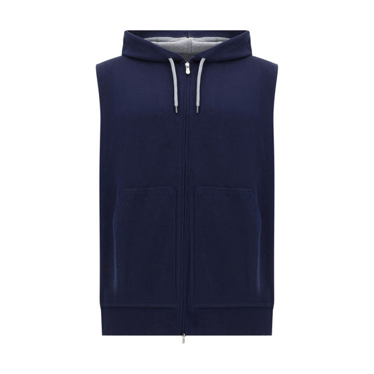 Brunello Cucinelli Blue Cotton Sweatshirt for Men