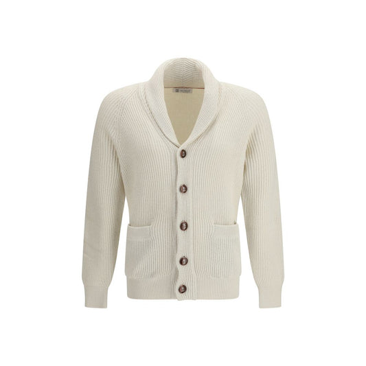 Brunello Cucinelli Beige Cotton Cardigan for Men