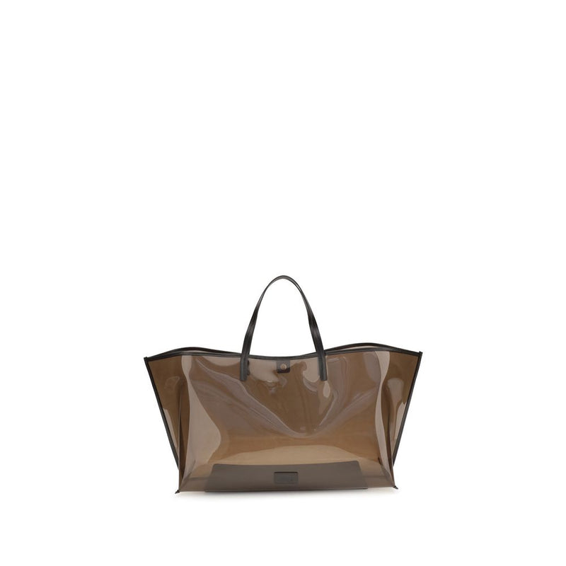 Staud Christos Brown PVC Handbag - Large Tote for Everyday Style