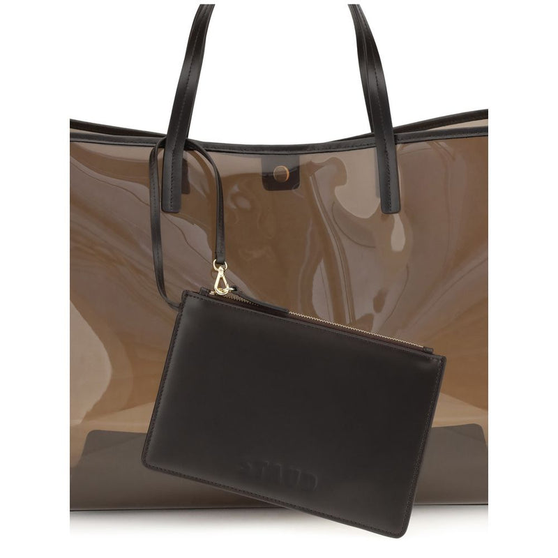Staud Christos Brown PVC Handbag - Large Tote for Everyday Style
