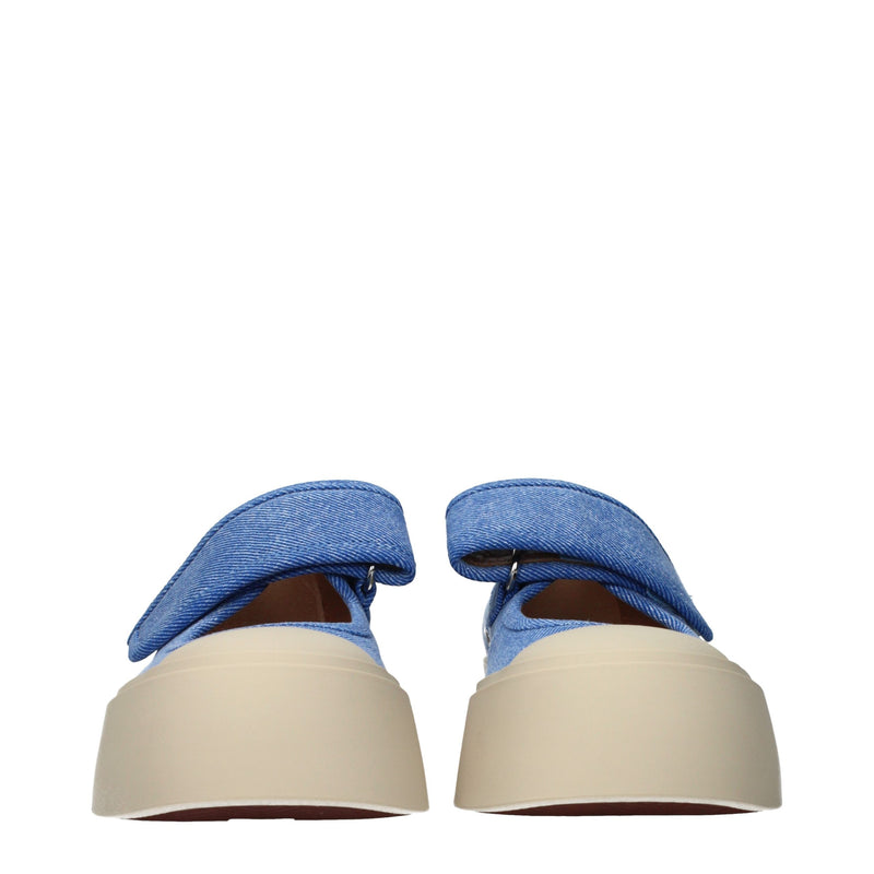 Marni Blue Fabric Low Top Sneakers for Women