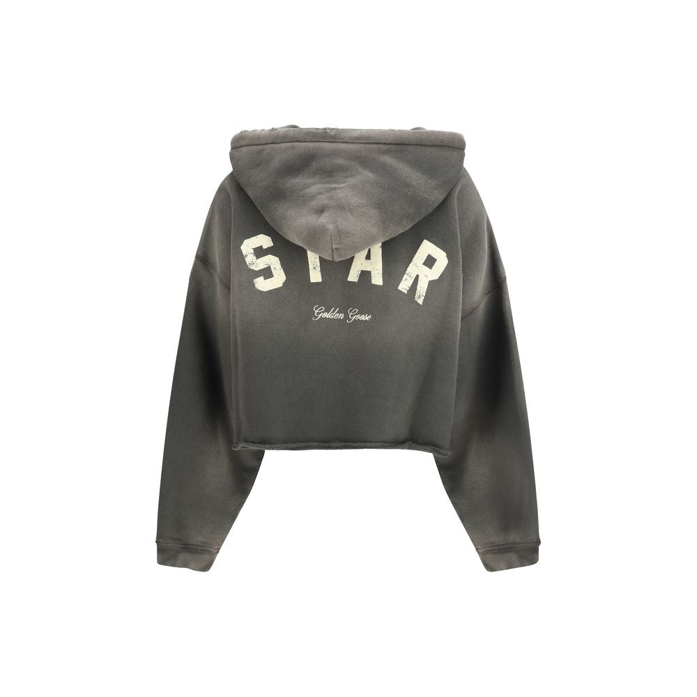 Golden Goose Gray Cotton Cropped Hoodie
