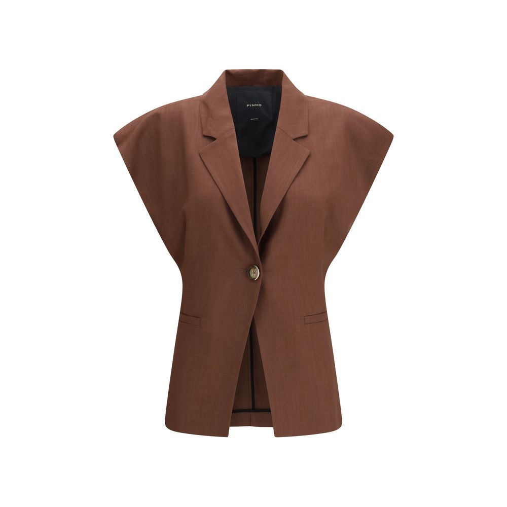 Veste sans manches PINKO marron en viscose