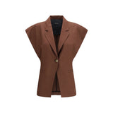 Veste sans manches PINKO marron en viscose
