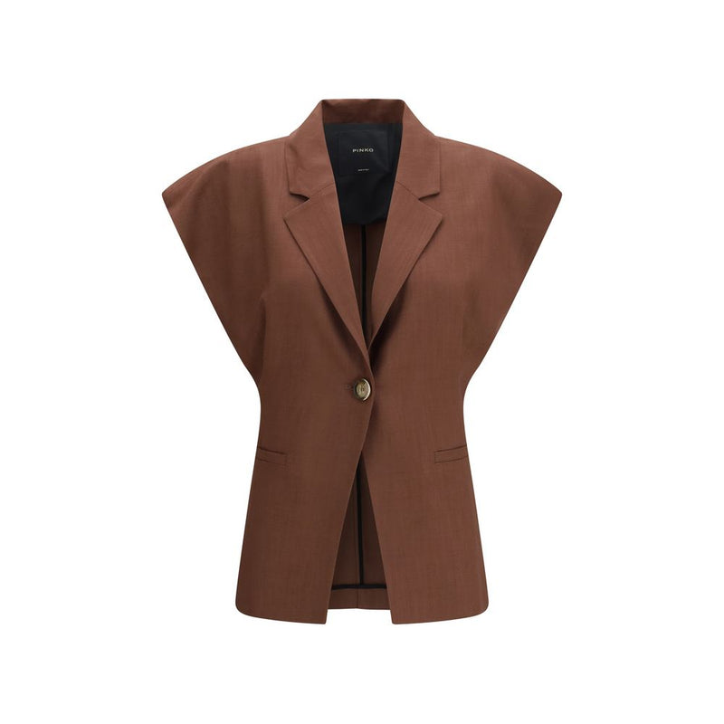 Veste sans manches PINKO marron en viscose
