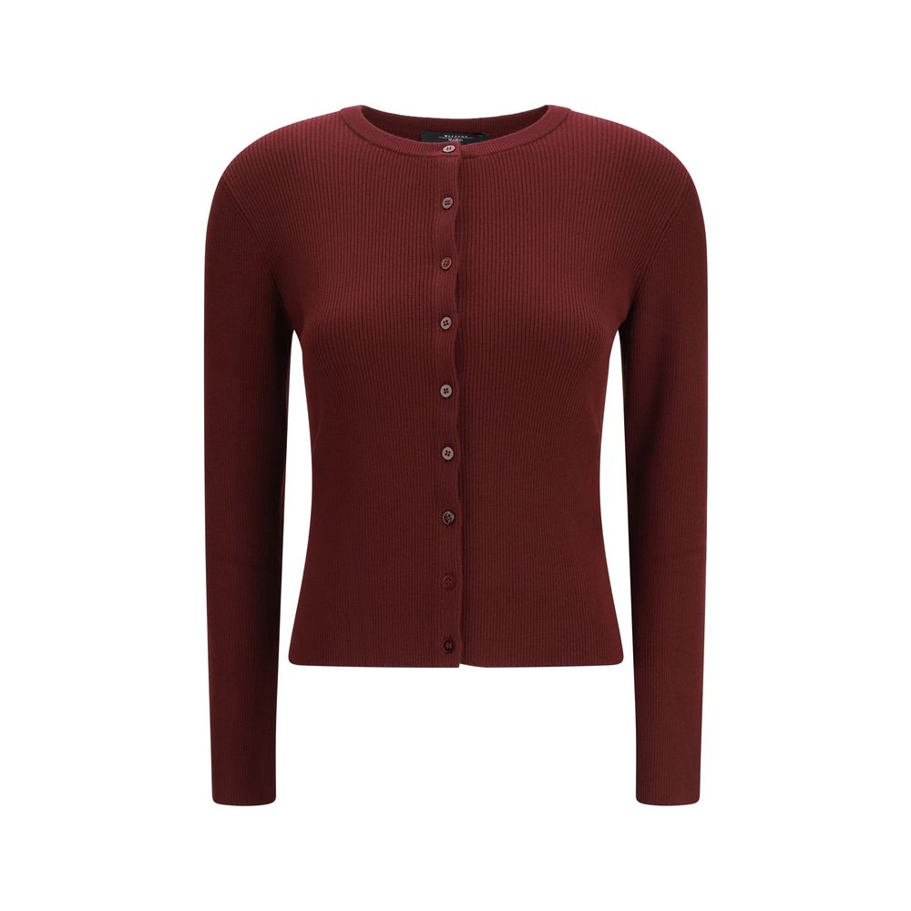 Max Mara Bordeaux Viscose Cardigan - Élégance et Confort
