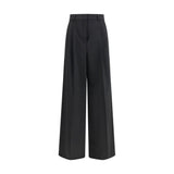Max Mara Wide-Leg Pleated Black Casual Pants