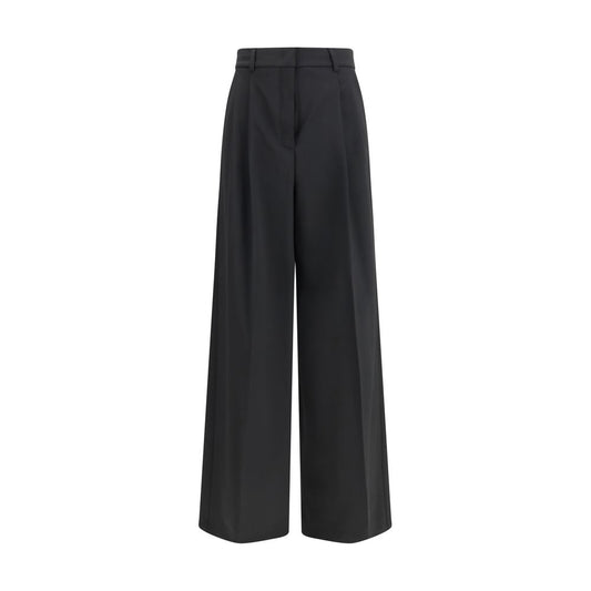 Max Mara Wide-Leg Pleated Black Casual Pants