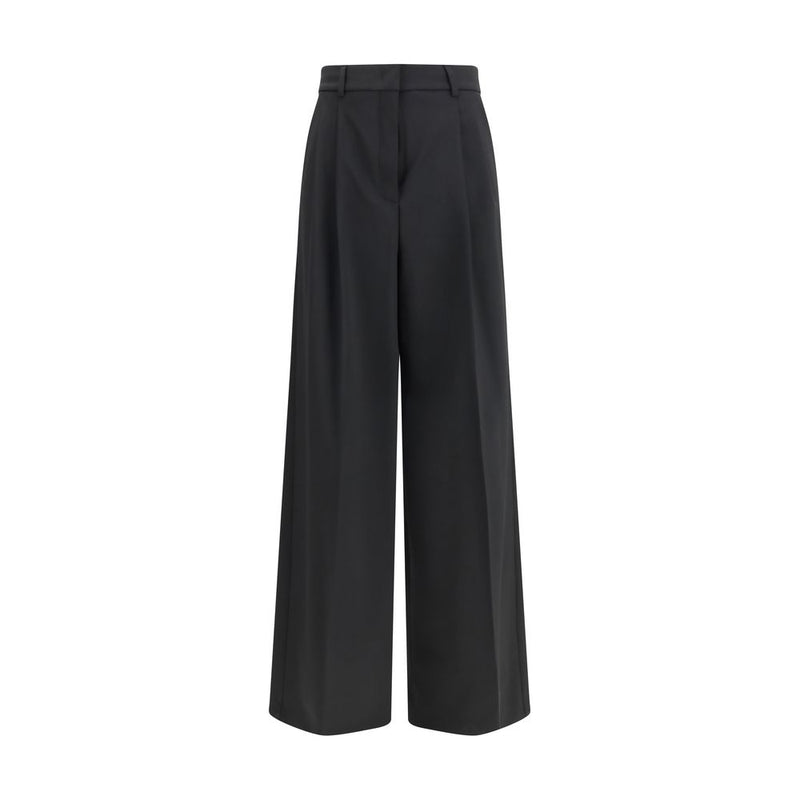 Max Mara Wide-Leg Pleated Black Casual Pants
