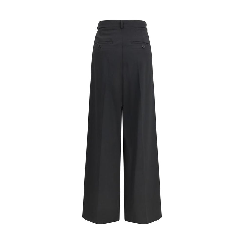 Max Mara Wide-Leg Pleated Black Casual Pants