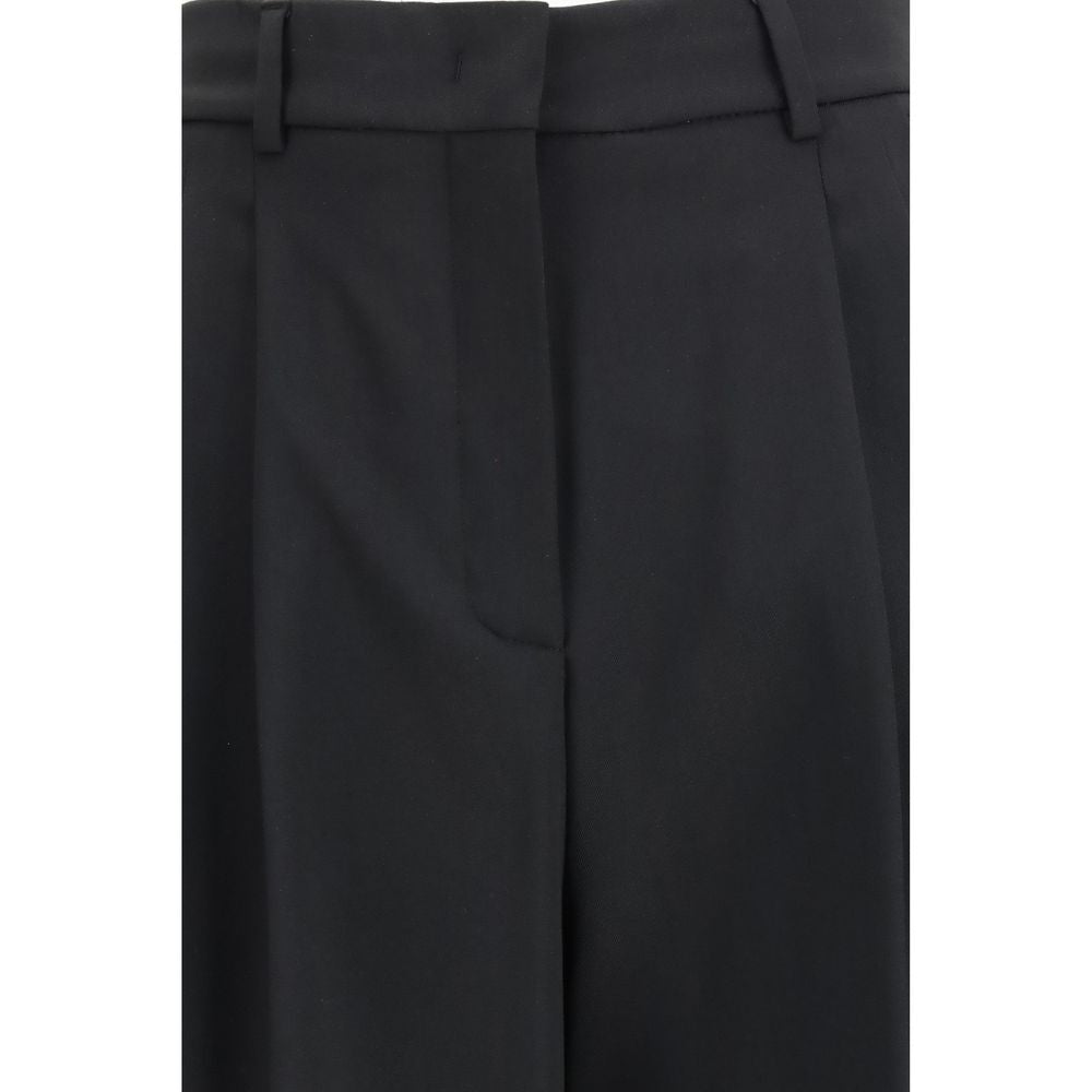 Max Mara Wide-Leg Pleated Black Casual Pants