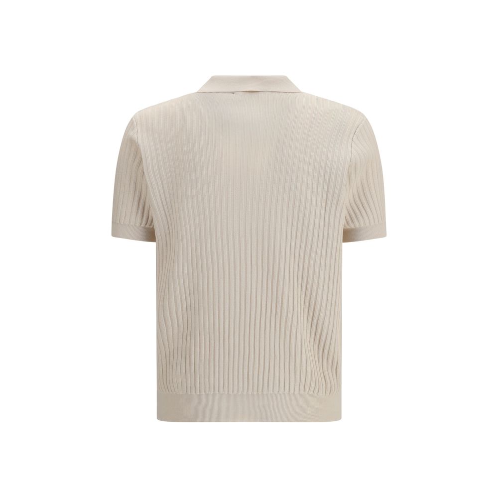 Roberto Collina Beige Cotton Polo Shirt - Slim Fit