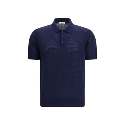 Roberto Collina Blauw Katoenen Poloshirt