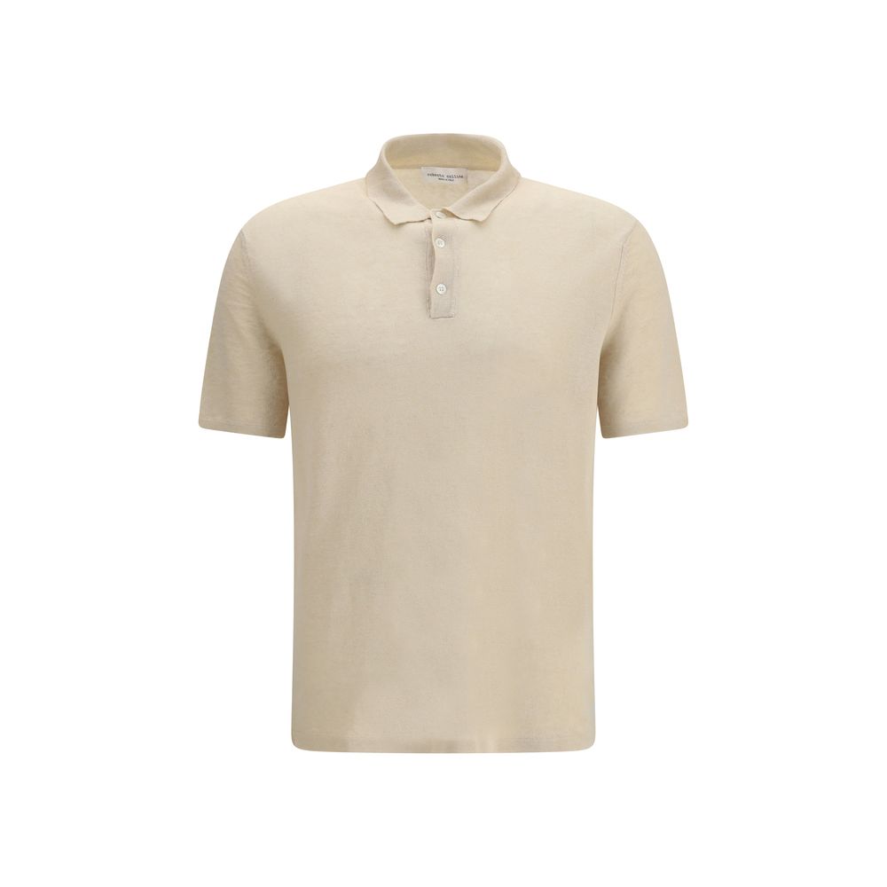 Roberto Collina Beige Linen Polo Shirt - Lightweight & Elegant