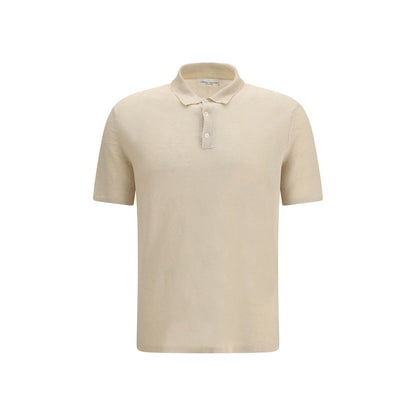 Roberto Collina Beige Linnen Poloshirt