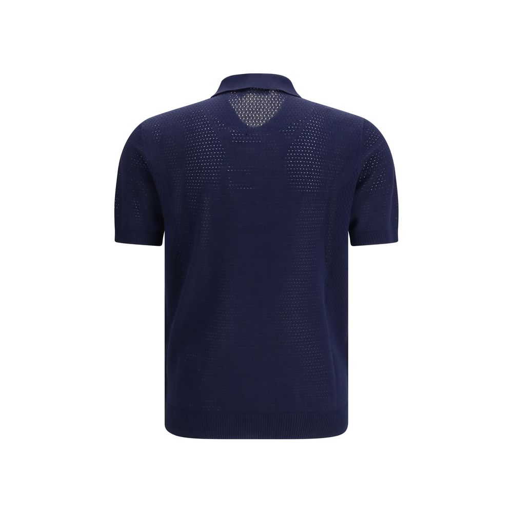 Roberto Collina Blue Cotton Polo Shirt for Men