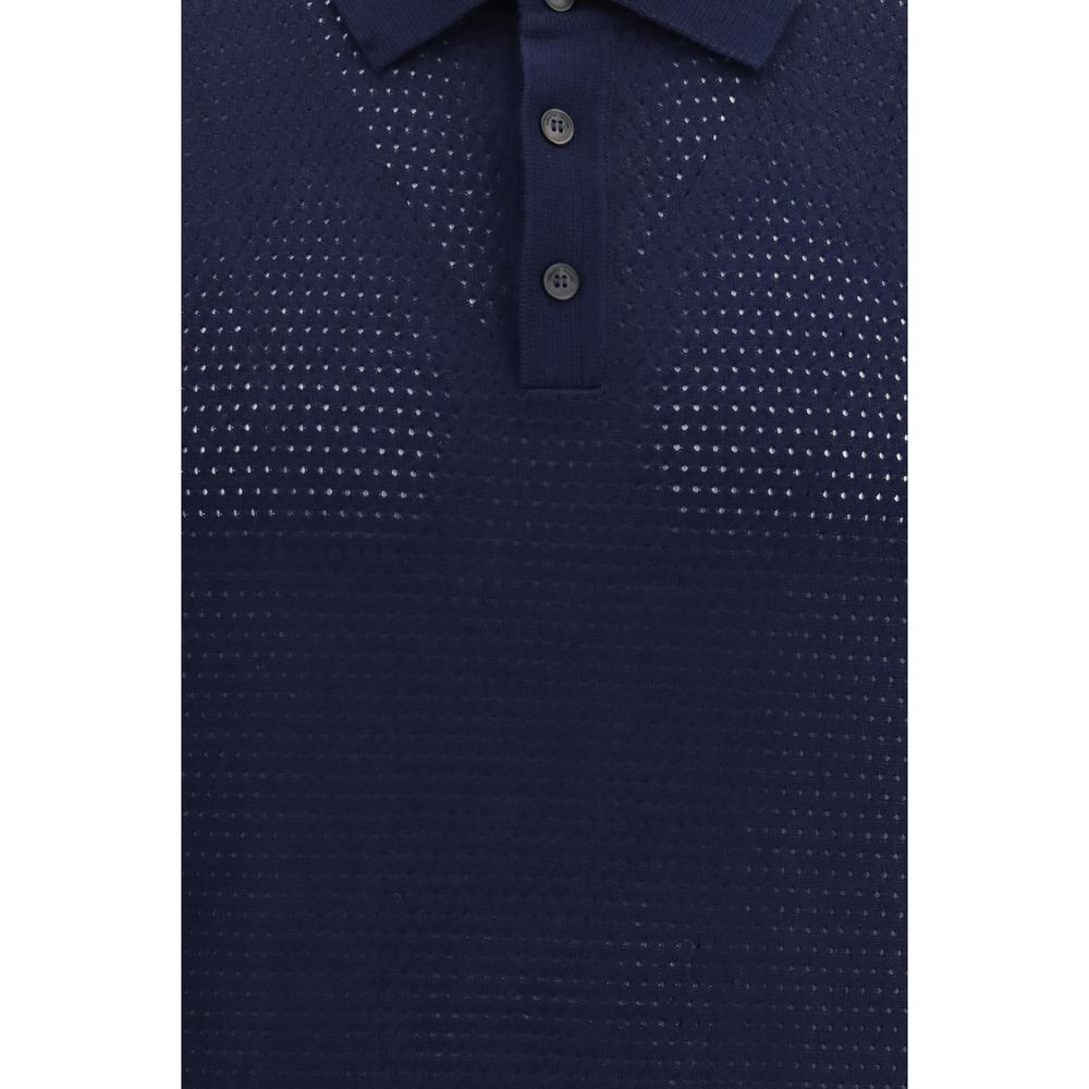 Roberto Collina Blue Cotton Polo Shirt for Men
