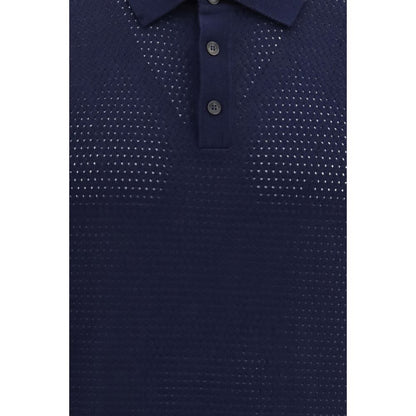 Roberto Collina Blauw Katoenen Poloshirt