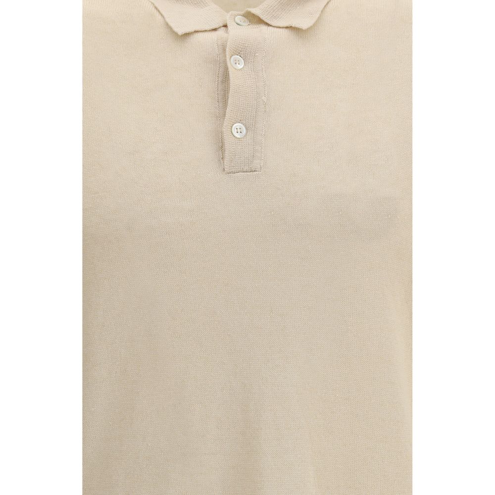 Roberto Collina Beige Linen Polo Shirt - Lightweight & Elegant