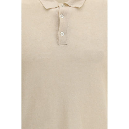Roberto Collina Beige Linnen Poloshirt