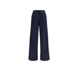 Pantalon décontracté en coton bleu Max Mara