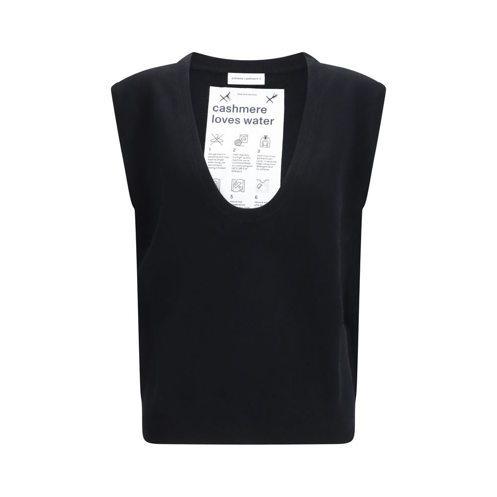 Extreme Cashmere n°423 Lord Black Sleeveless Sweater