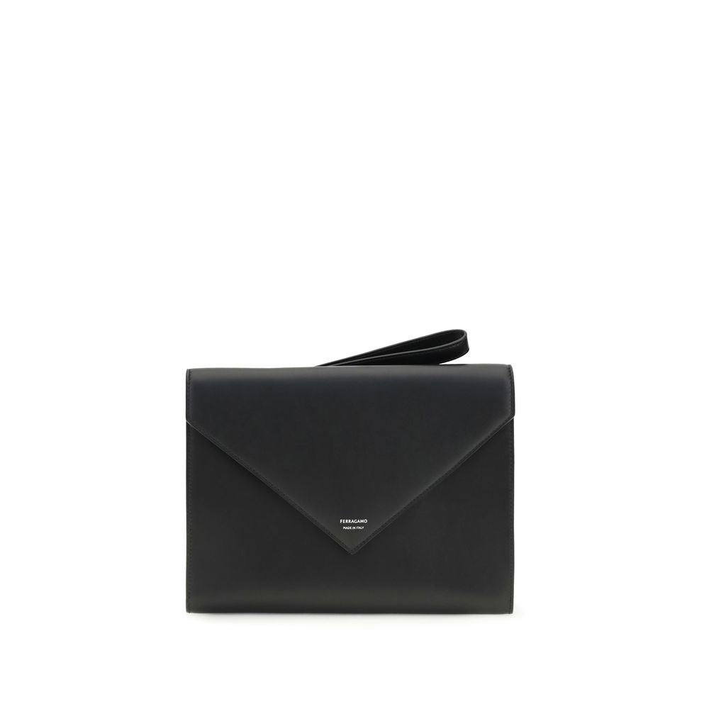 Portefeuille Ferragamo Bos Taurus en cuir de veau noir
