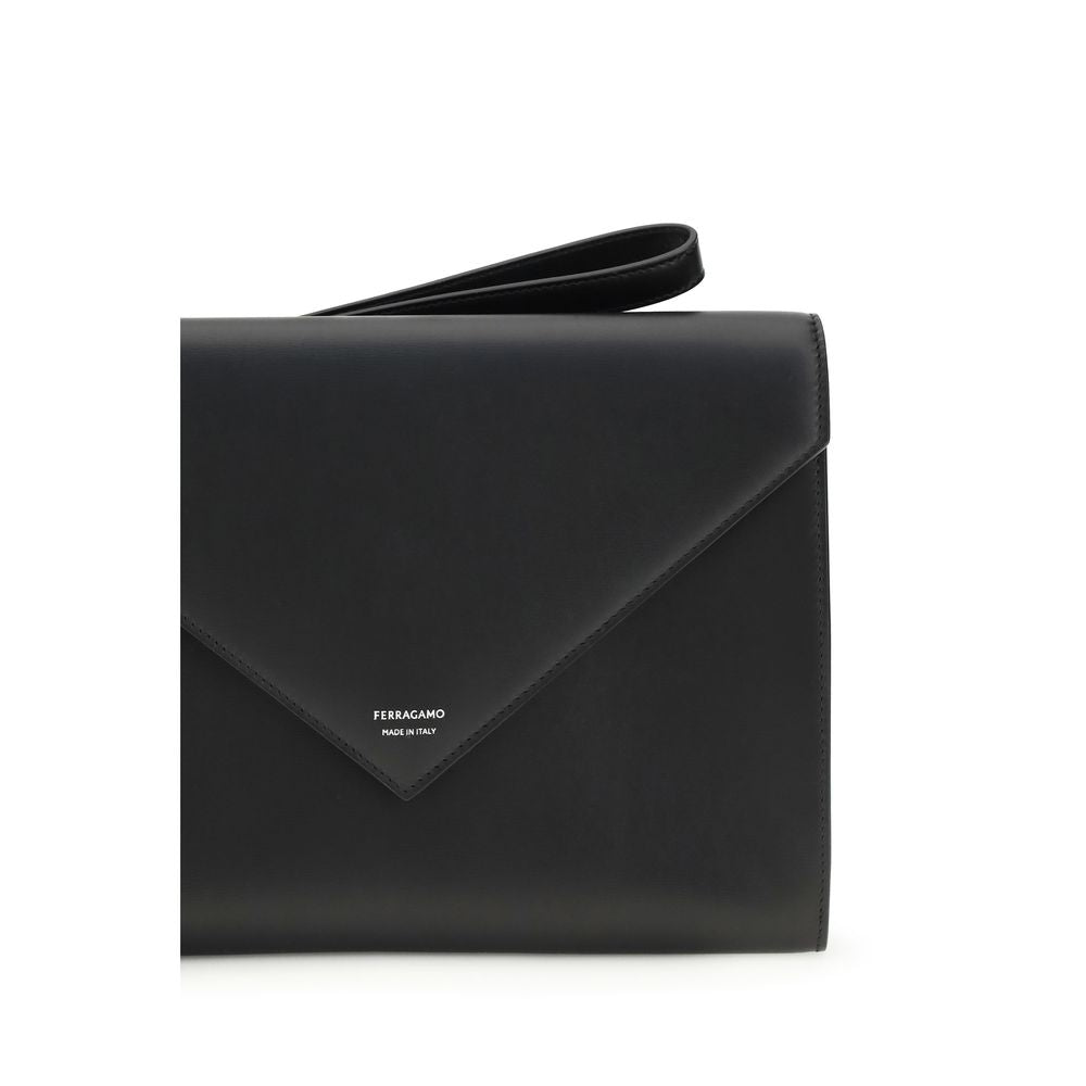 Portefeuille Ferragamo Bos Taurus en cuir de veau noir
