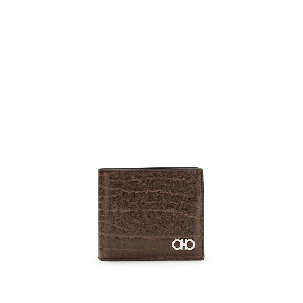 Portefeuille Ferragamo Bos Taurus en cuir de veau marron