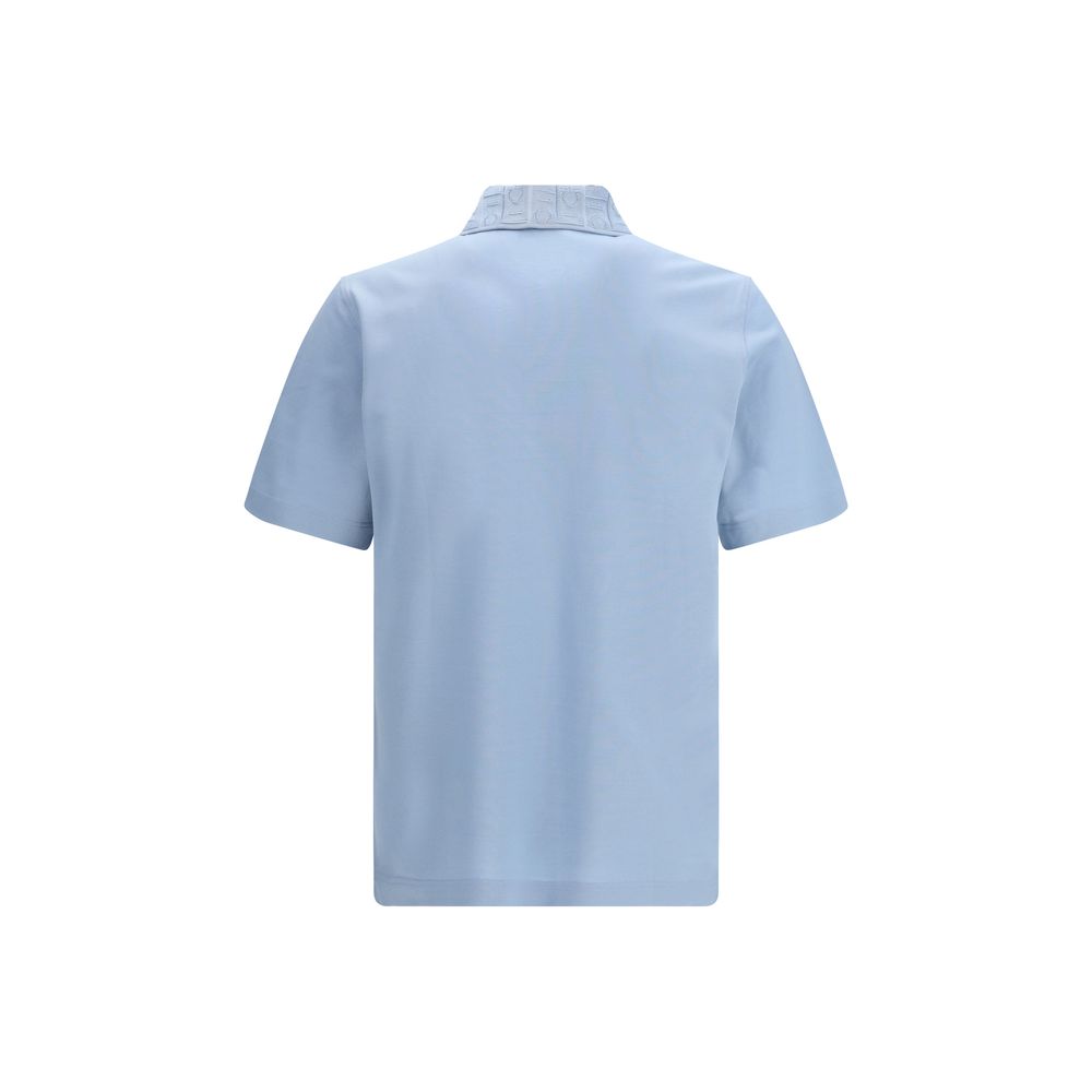 Polo Ferragamo en coton bleu