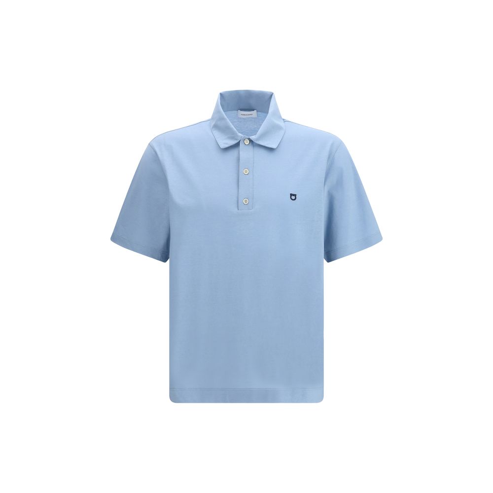 Polo Ferragamo en coton bleu