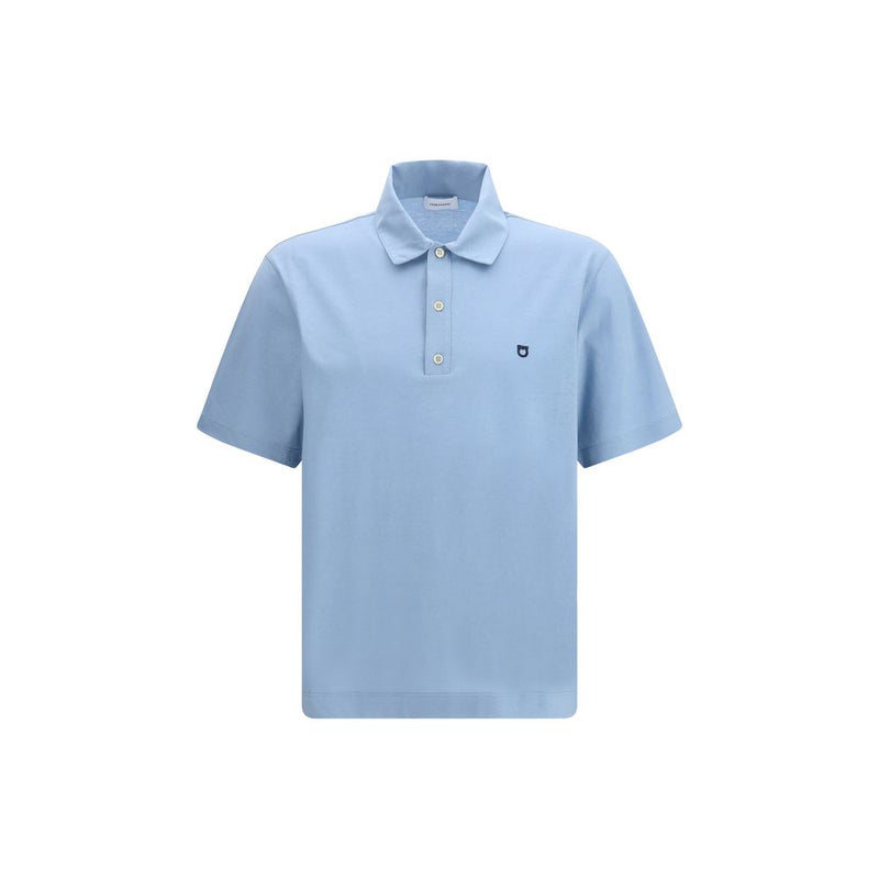 Polo Ferragamo en coton bleu